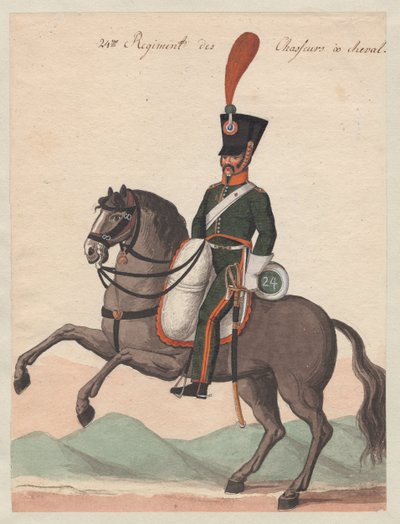 Ruiter van het 24e Regiment van Bereden Jagers door Major Otto from Baden